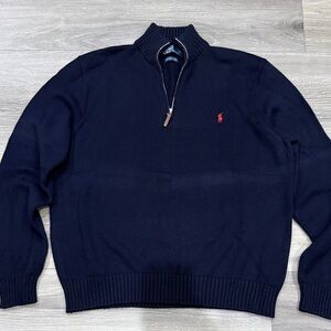 Polo by Ralph Lauren Men's Dark Navy 1/4Zip Sweater